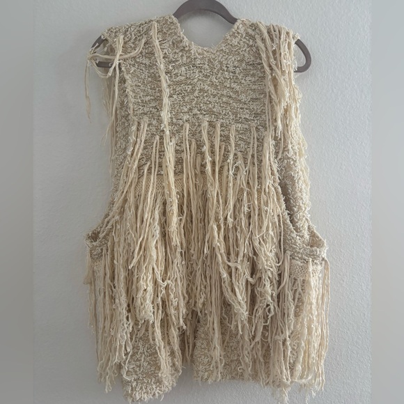 Free People Ivory/Cream Fringe Sweater Vest - Picture 4 of 7